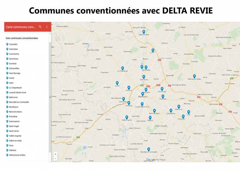carte communes conventionnées avec delta revie 03
